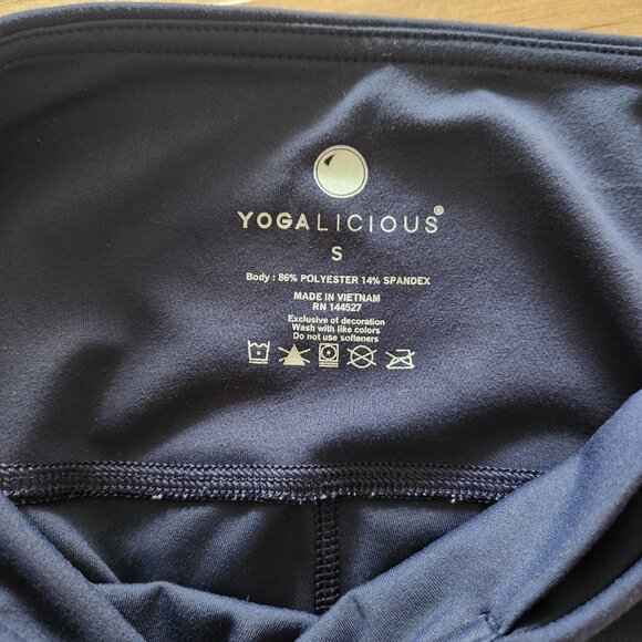 Yogalicious Everyday Leggings Cropped Yoga Running Blue‎ Womens Small EUC - Picture 8 of 10